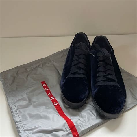 prada downtown sneakers blue|prada blue velvet sneakers.